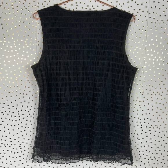 Lane Bryant Ruched Sheer Overlay Tank - Picture 3 of 5